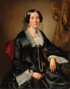 Portret van Johanna Bujatti, geboren Alle, in Wenen